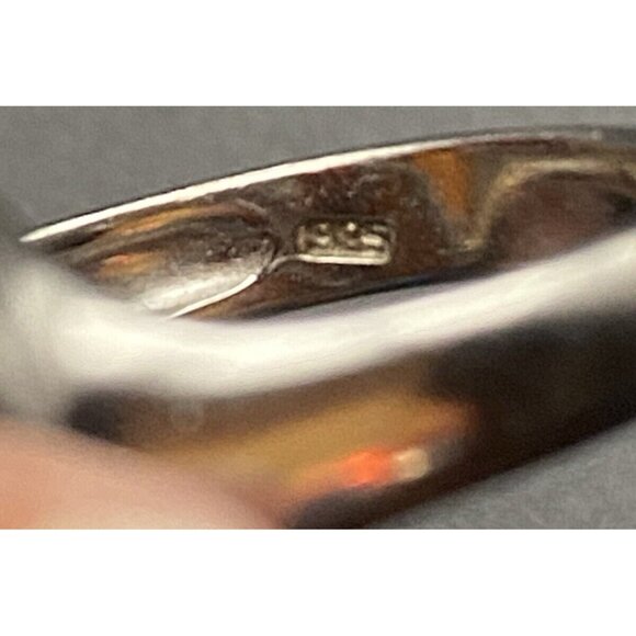 Multi-Color Baltic Amber Ring Size 7.25 925 Sterling Silver 5.4 G 23 h x 17.7 mm - Picture 9 of 16